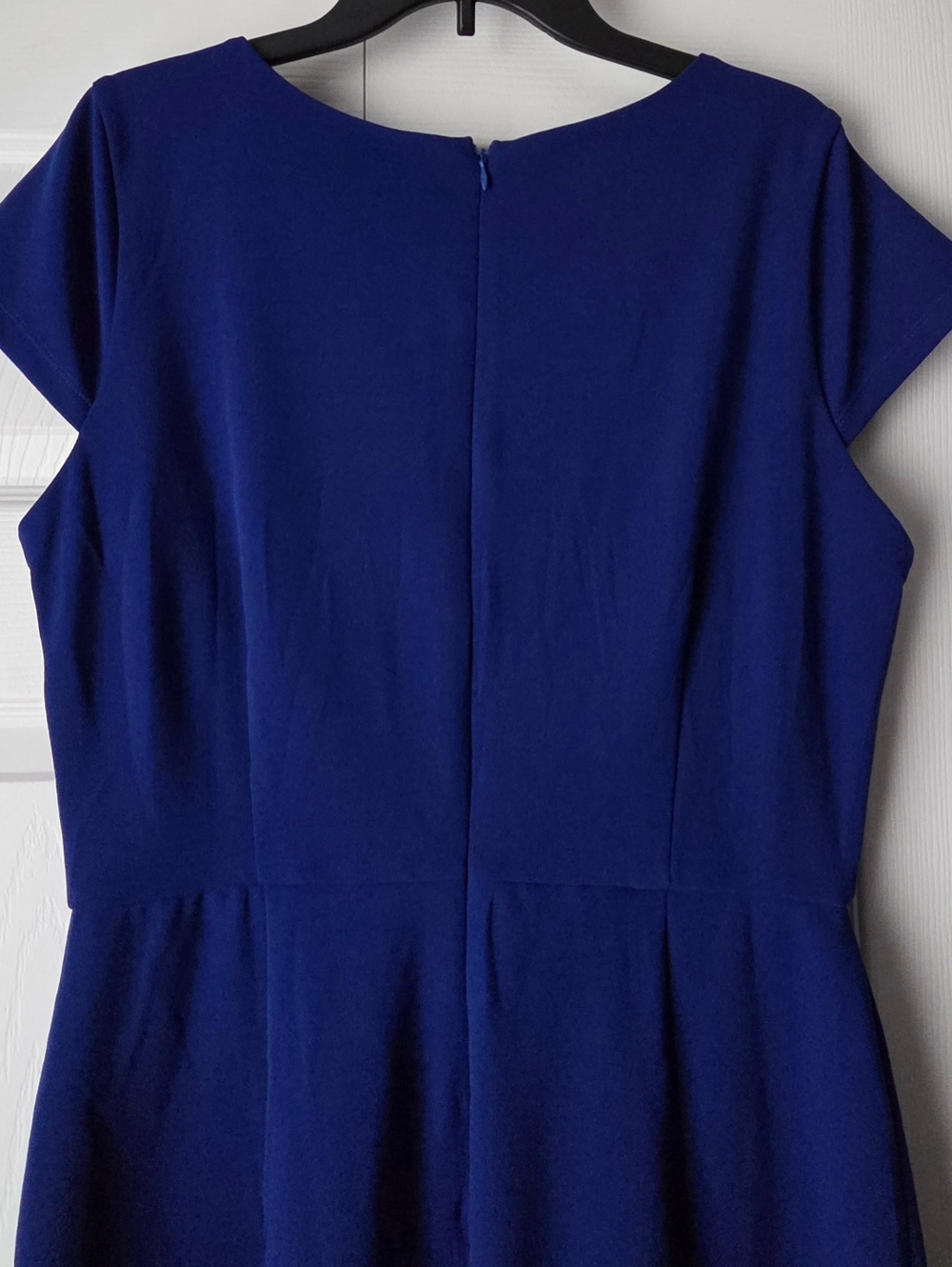 Tahari ASL Royal Blue Cap-Sleeve Midi Sheath Dress Size 12 - Picture 8 of 12